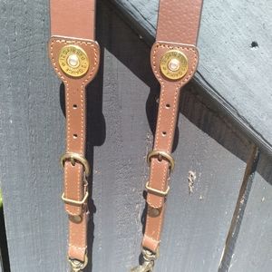 Genuine Leather Noona Belt Bullet Suspenders 💯